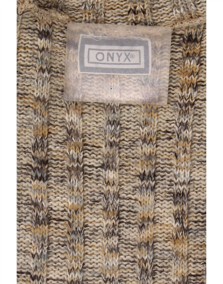 Suéter feminino Onyx com gola redonda Reino Unido 16 grande multicolorido manchado