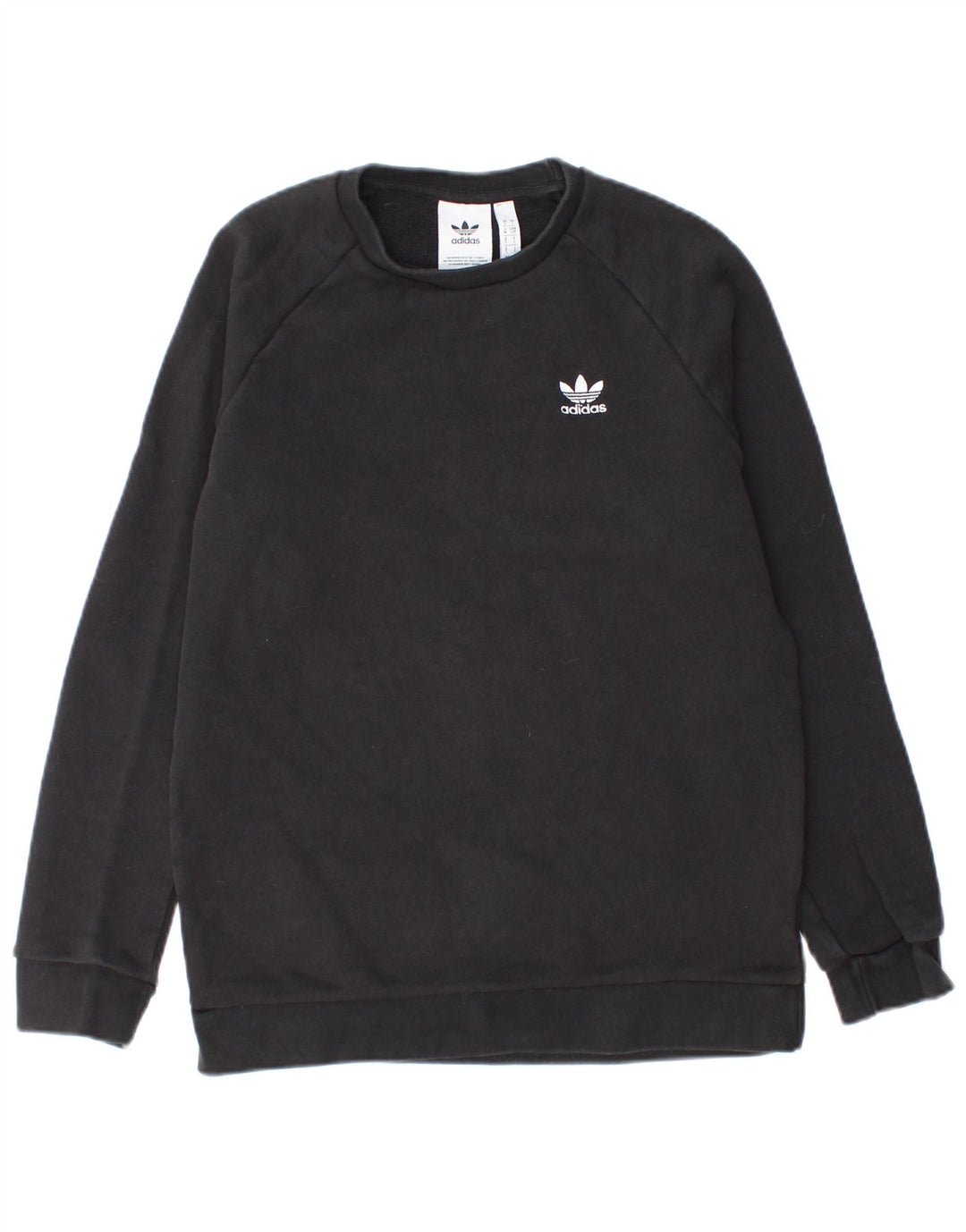 ADIDAS Mens Moletom Jumper Pequeno Algodão Preto