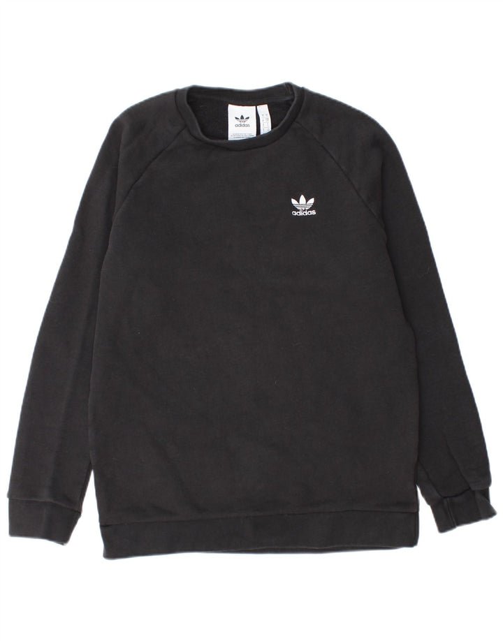 ADIDAS Mens Moletom Jumper Pequeno Algodão Preto