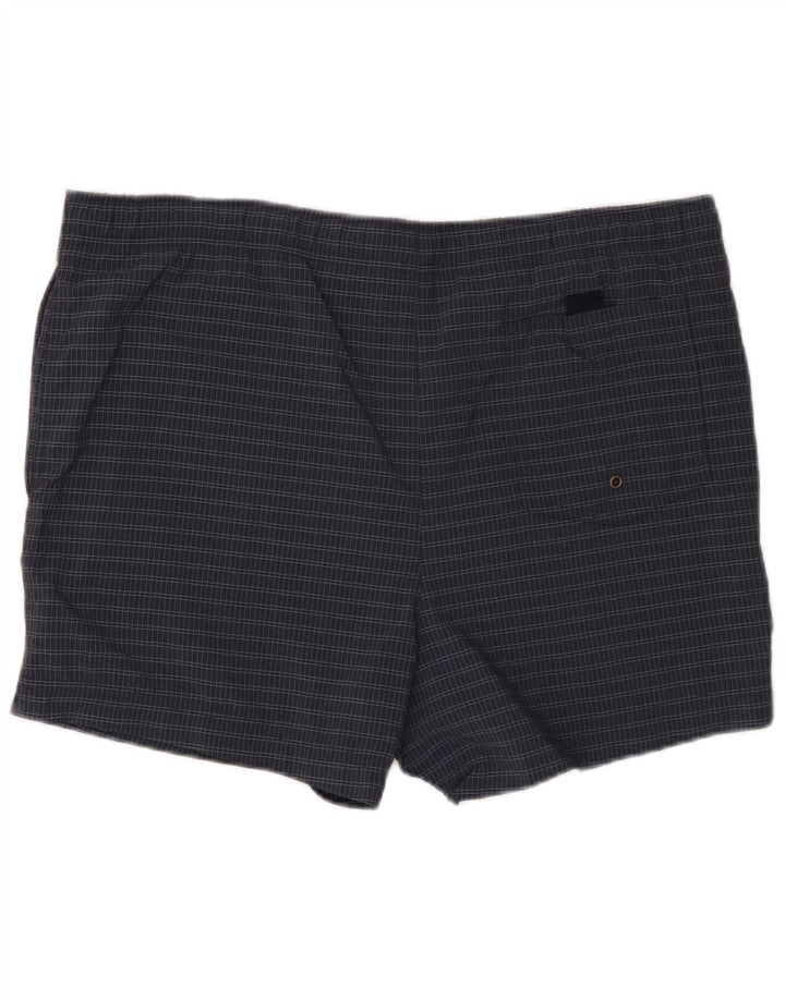 Shorts de natação masculino Marks & Spencer Blue Harbor grande xadrez azul marinho