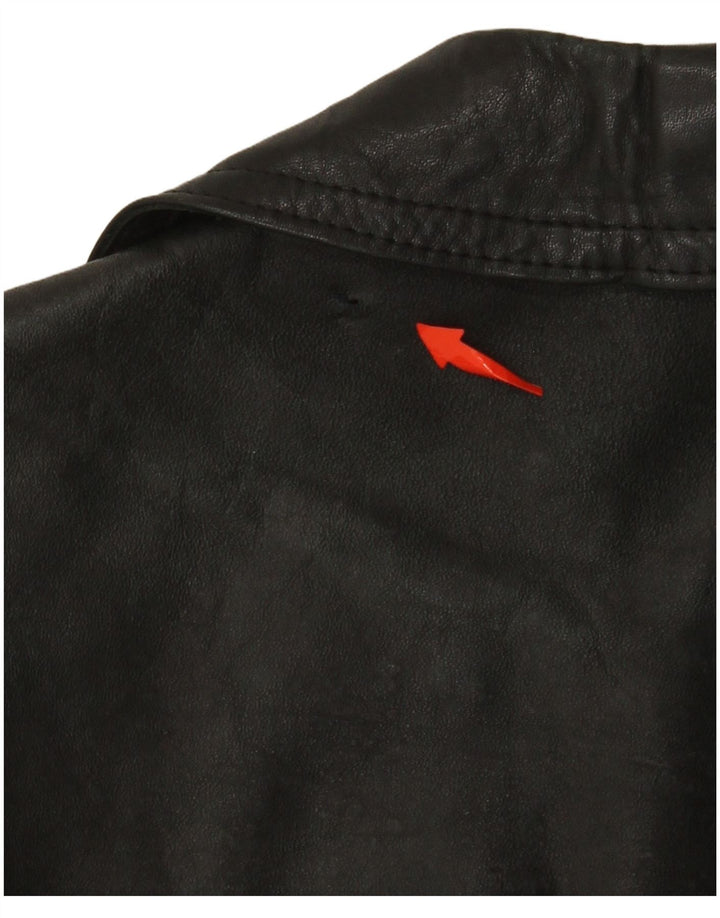 Jaqueta de couro masculina VINTAGE UK 38 média preta
