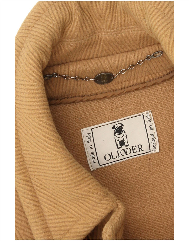 Oliver By Valentino Mens Loose Fit Duffle Jacket IT 48 Médio Bege Chevron
