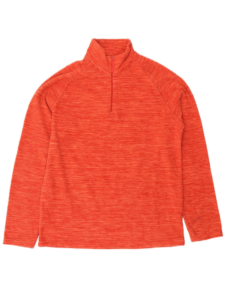 Suéter de lã masculino Mountain Warehouse com zíper e gola média laranja salpicado