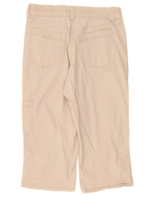 Calça cargo capri feminina Lee US 12 grande W32 L20 algodão bege