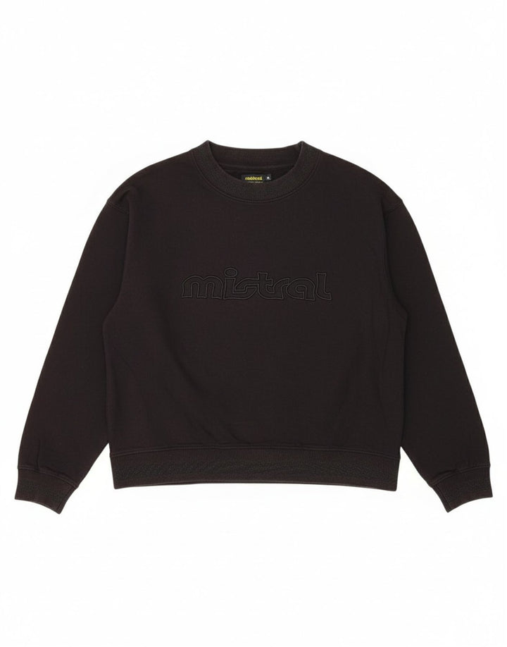 Suéter gráfico feminino MISTRAL UK 18 XL algodão preto