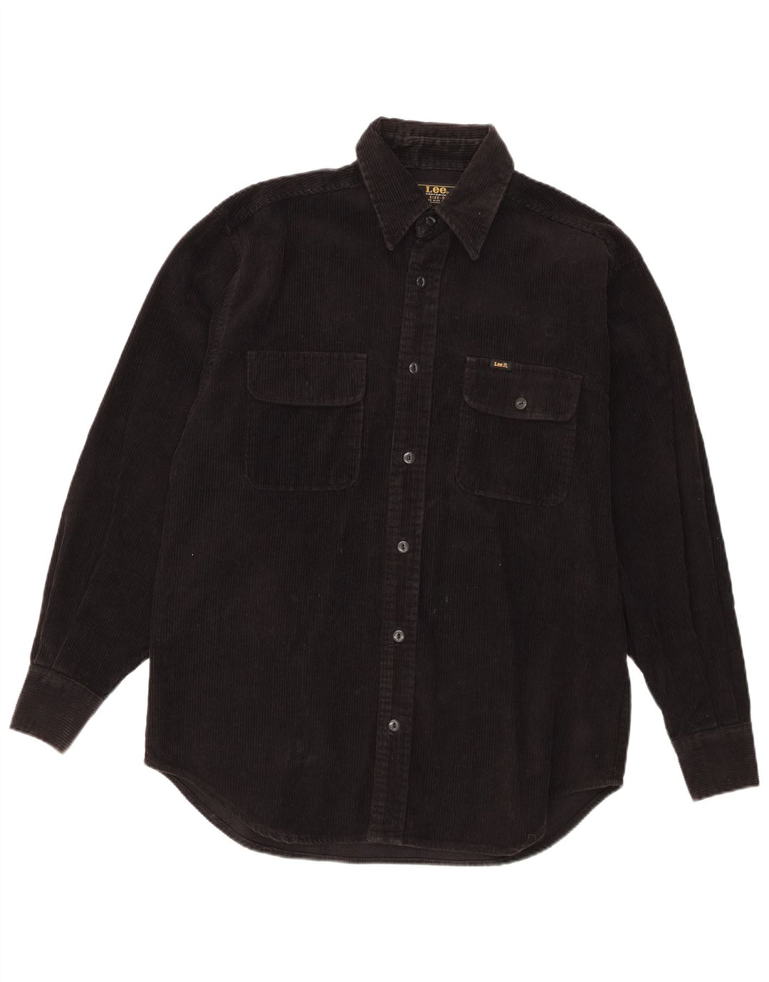 Camisa masculina de veludo cotelê Lee pequeno algodão preto