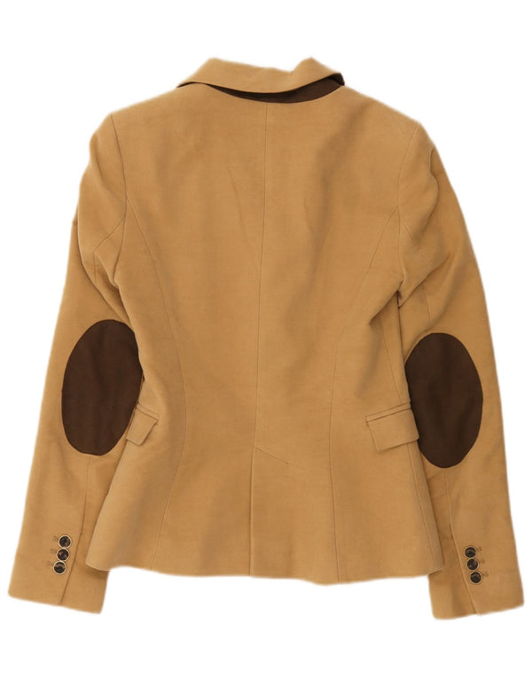 Jaqueta blazer feminina Zara com 1 botão UK 6 XS algodão marrom
