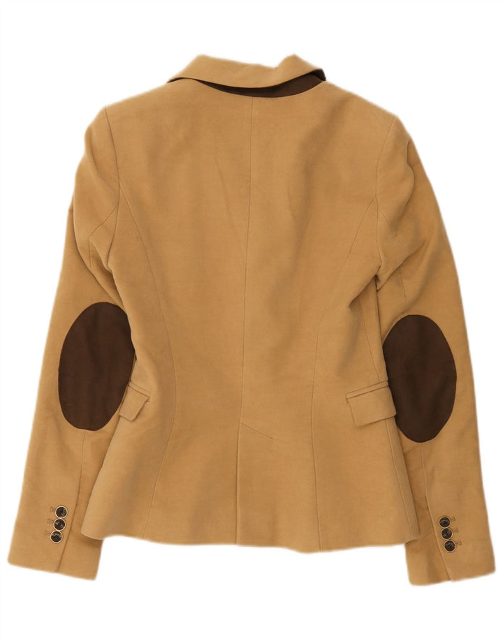 Jaqueta blazer feminina Zara com 1 botão UK 6 XS algodão marrom