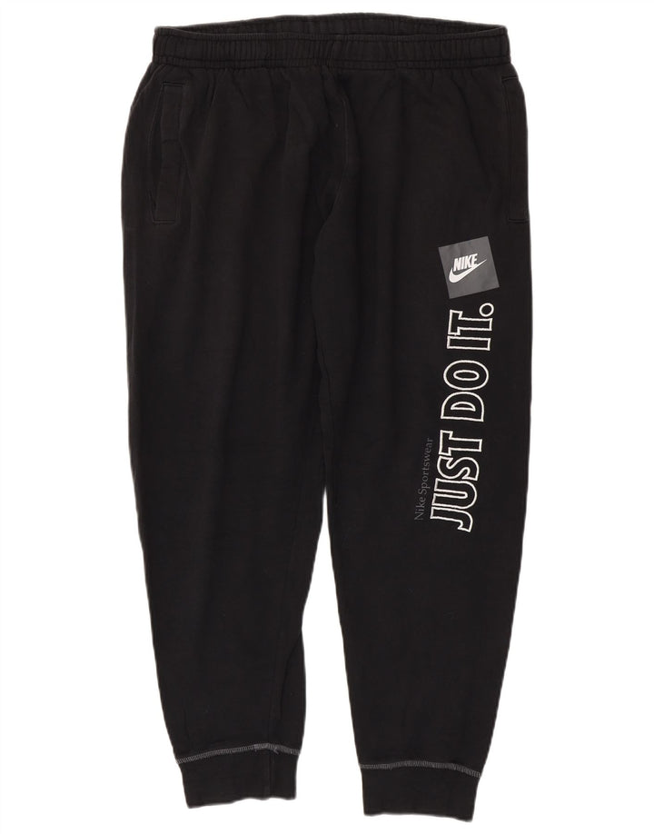 Calça esportiva feminina Nike Graphic Joggers UK 16 grande algodão preto