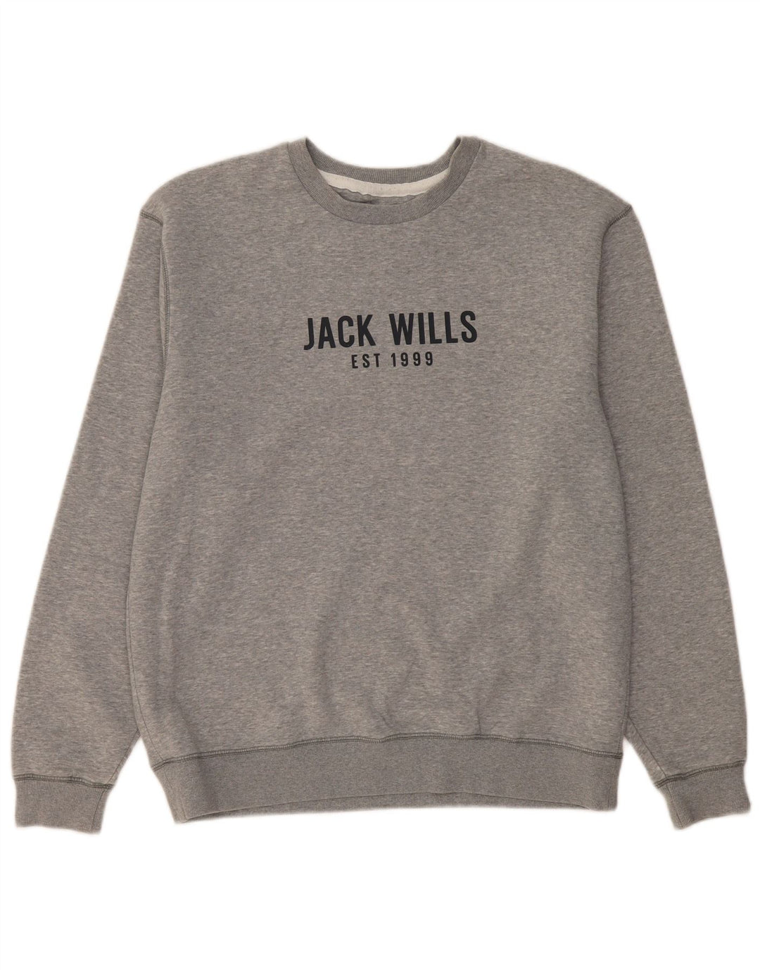 JACK WILLS Suéter gráfico masculino grande algodão cinza