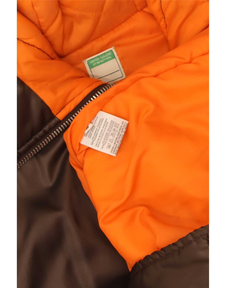 Jaqueta Parka Oversized com Capuz Benetton Feminina Reino Unido 10 Pequena Poliamida Marrom