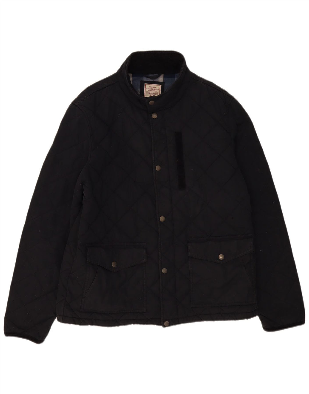 Jaqueta acolchoada masculina Fat Face UK 42 XL algodão azul marinho