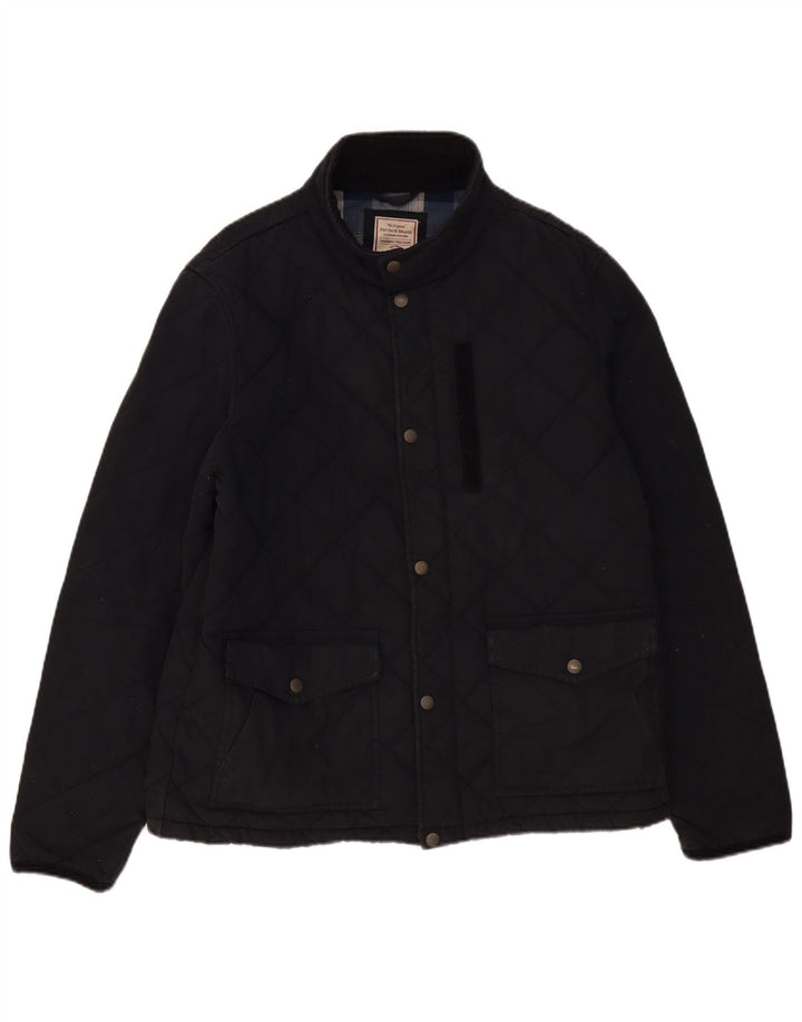 Jaqueta acolchoada masculina Fat Face UK 42 XL algodão azul marinho