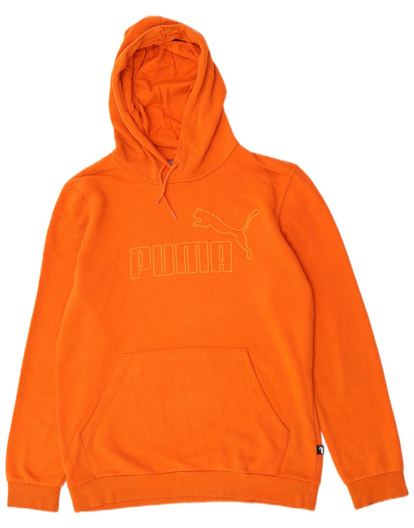 Puma masculino gráfico moletom com capuz pequeno algodão laranja