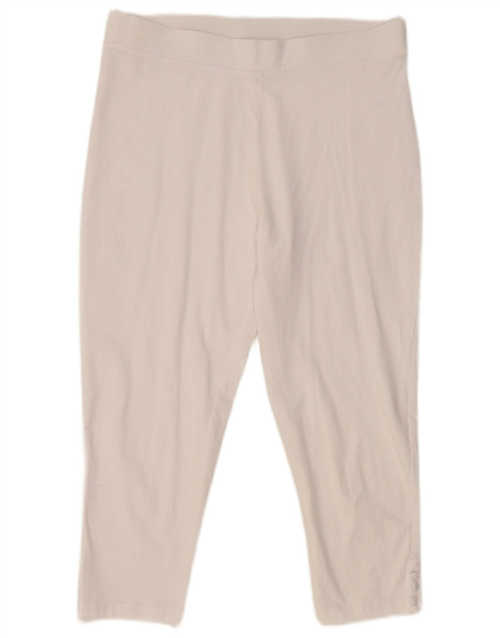 M&Co Leggings Capri Feminino Reino Unido 14 Grande Algodão Branco