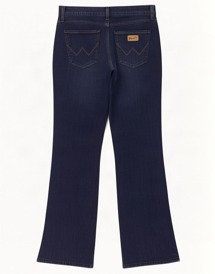 Wrangler feminino bootcut jeans W32 L32 azul marinho algodão