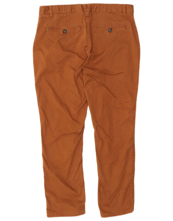 Calça cortada slim masculina Fat Face W34 L24 algodão marrom