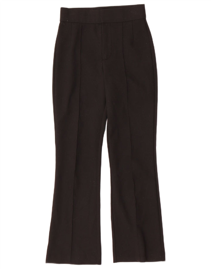 Calça feminina ZARA Bootcut Suit XS W24 L27 poliéster preto