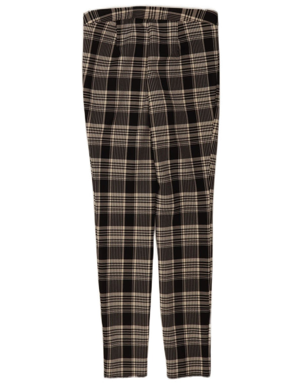 Zara Calça feminina casual slim XS W24 L28 preta xadrez