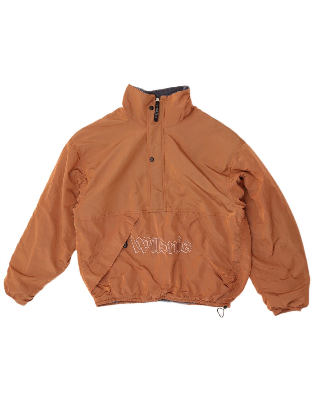 Jaqueta reversível de lã de grandes dimensões masculina vintage poliamida marrom pequena