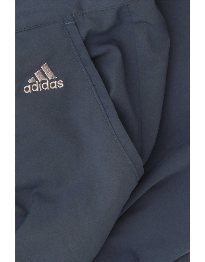 Adidas Mens Slim Chino Calças W36 L30 Poliéster Azul Marinho