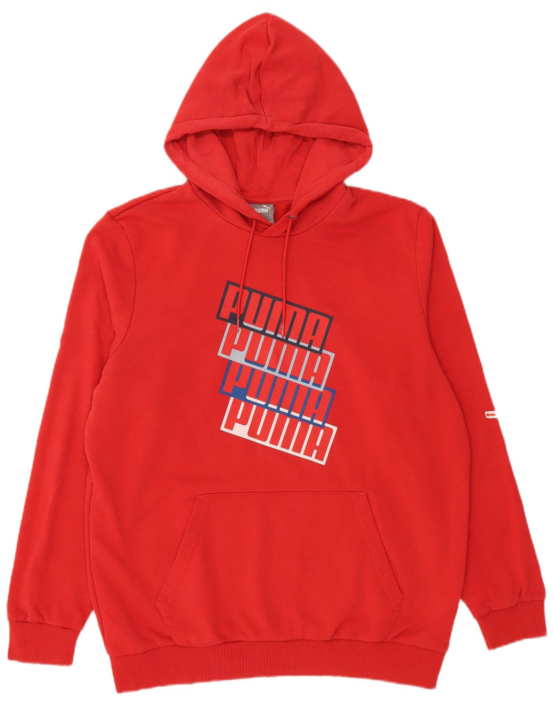 PUMA Mens Graphic Hoodie Jumper Grande Algodão Vermelho