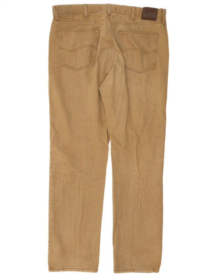 Calça jeans reta masculina Lee Regular Fit W38 L32 algodão marrom