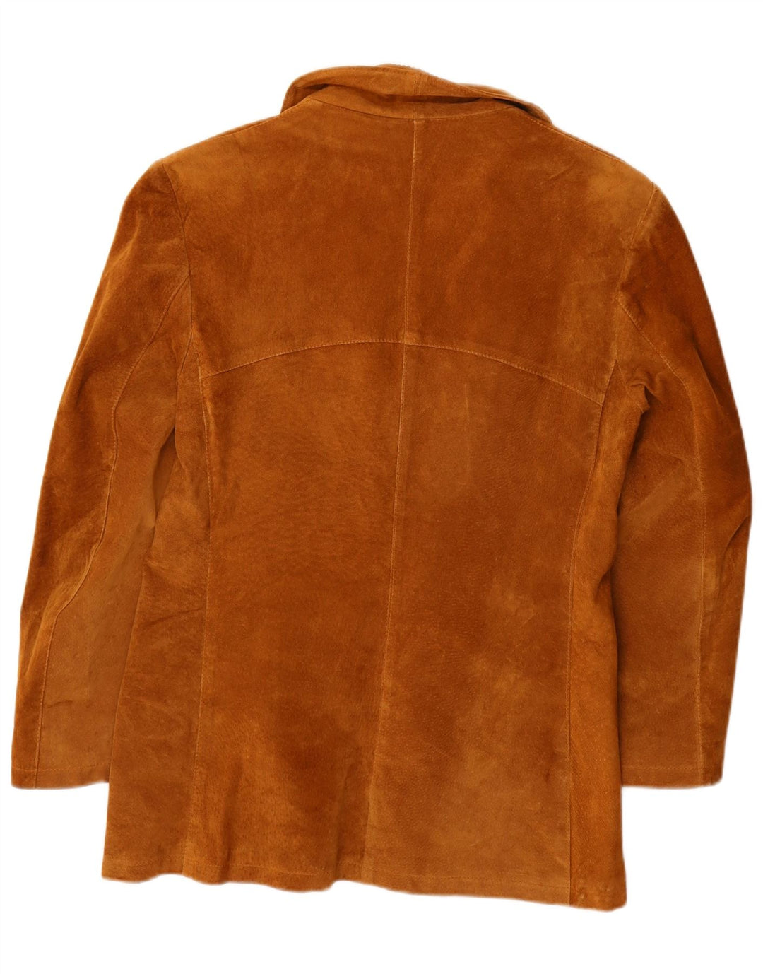 Jaqueta blazer feminina vintage de camurça com 3 botões IT 46 couro marrom grande