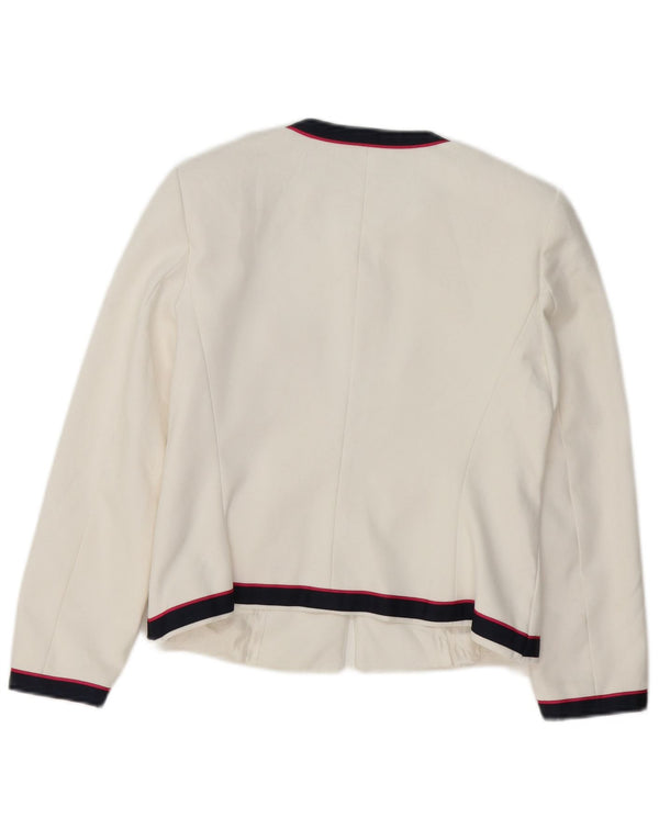 Jaqueta Blazer Feminina Zara UK 10 Pequena Listrada Branca