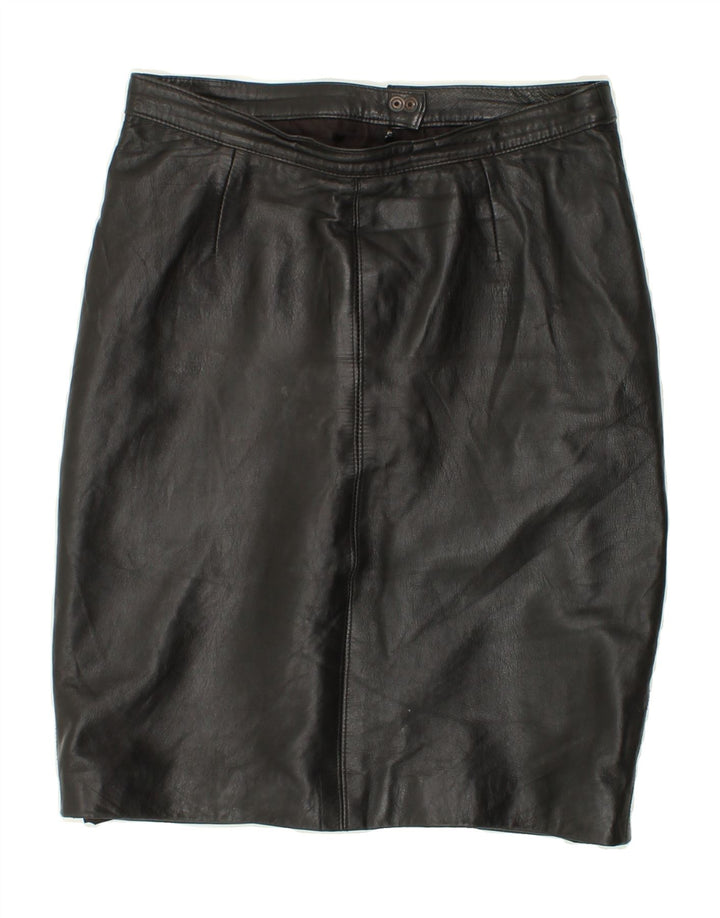 VINTAGE Womens Leather Skirt W28 Medium Black Vintage Vintage and Second-Hand Vintage from Messina Hembry 
