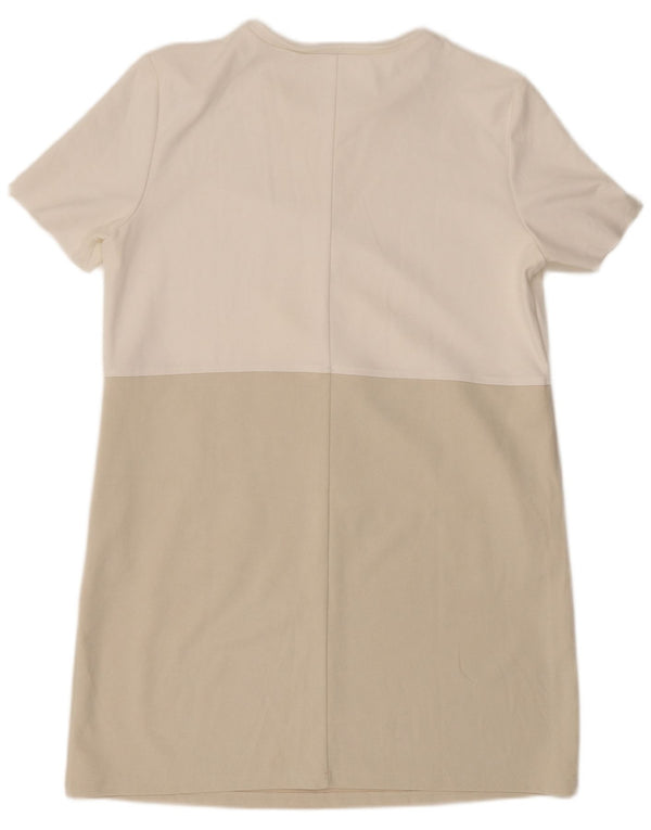 Vestido camiseta feminino Zara UK 18 XL branco colorblock