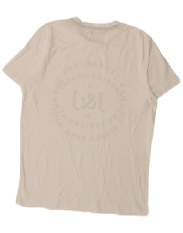 Jack & Jones Camiseta gráfica masculina Top XL Branco