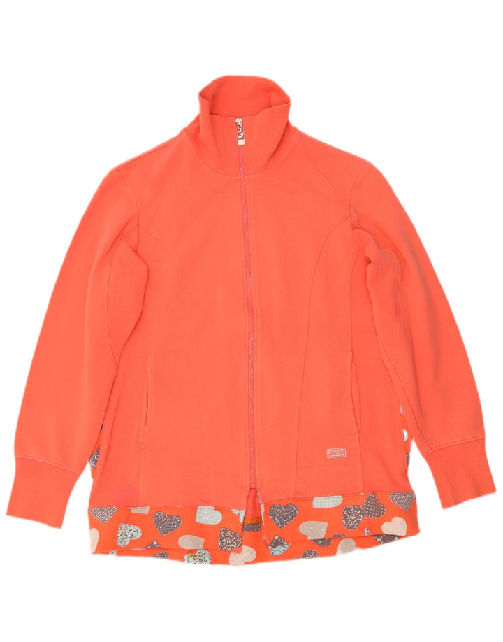 Asics Womens Tracksuit Top Jacket UK 16 Grande Coração Laranja