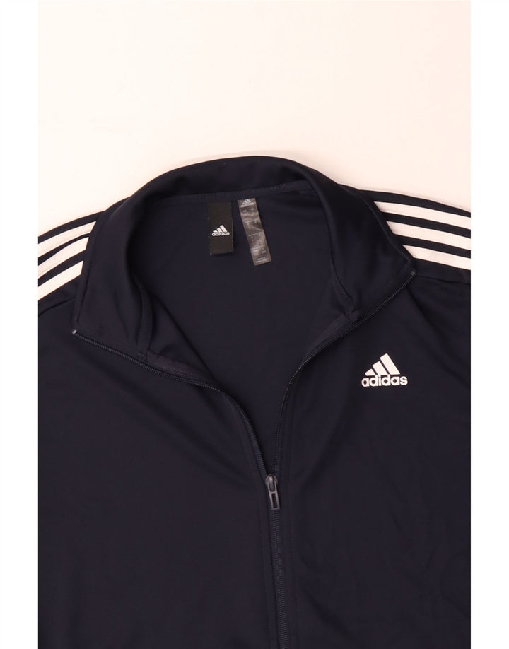 ADIDAS Mens Tracksuit Top Jacket Grande Poliéster Azul Marinho