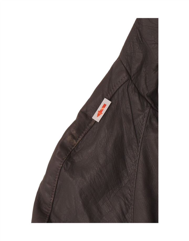 Jaqueta de couro masculina vintage IT 48 couro cinza médio