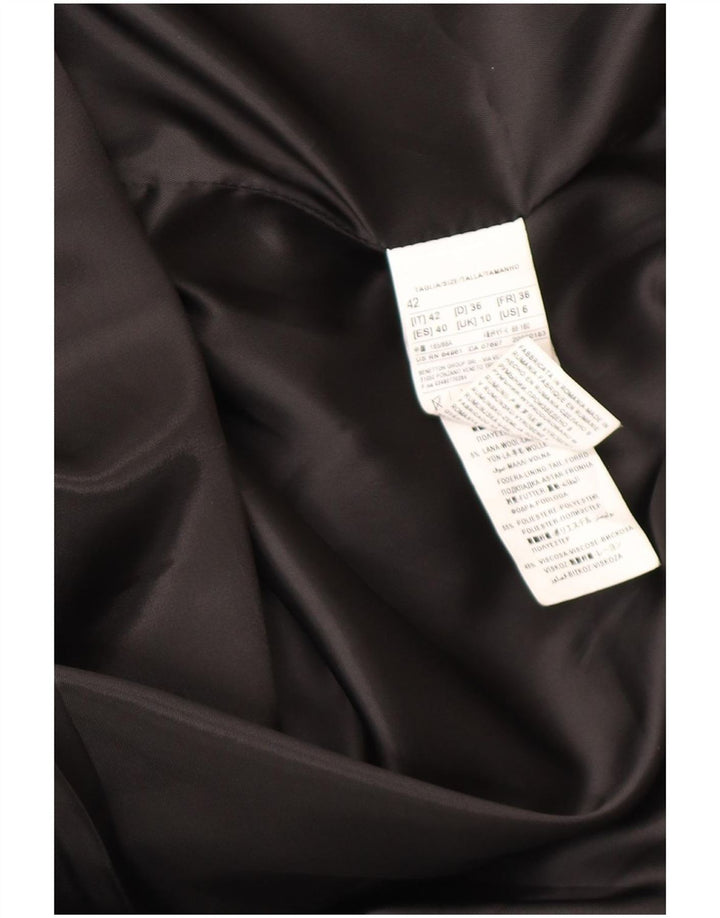 Sobretudo oversized feminino Benetton UK 10 pequeno preto Houndstooth acrílico