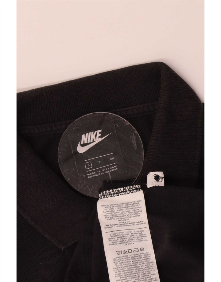 Camisa polo masculina Nike pequena de algodão preto