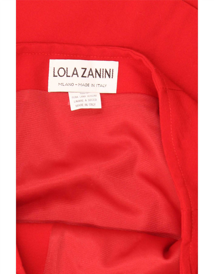 Saia feminina Lola Zanini W29 lã virgem vermelha média