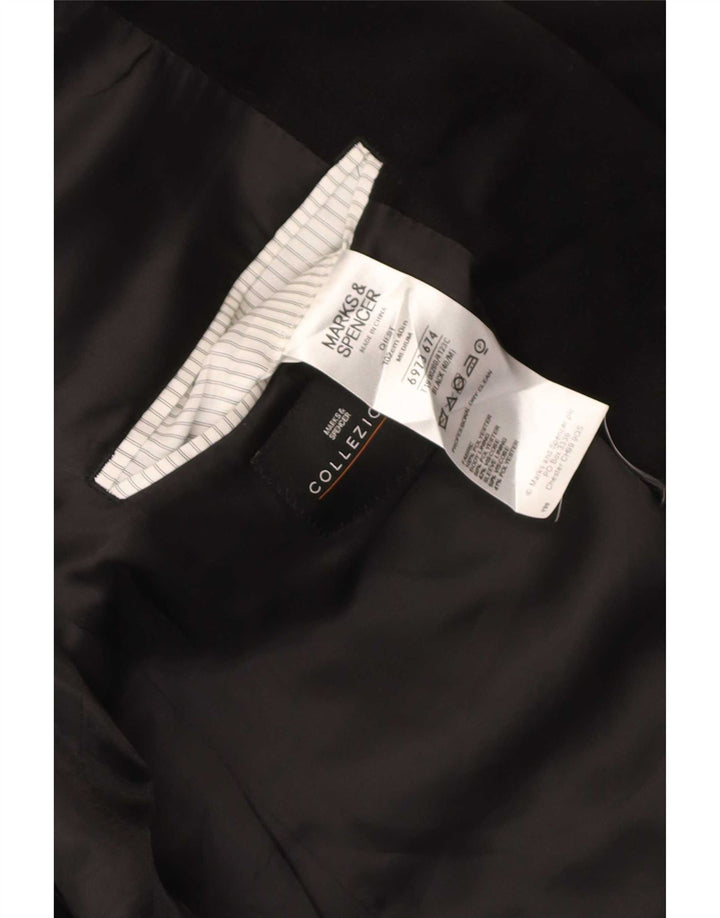 Jaqueta blazer masculina de veludo com 2 botões Marks & Spencer Reino Unido 40 médio preto