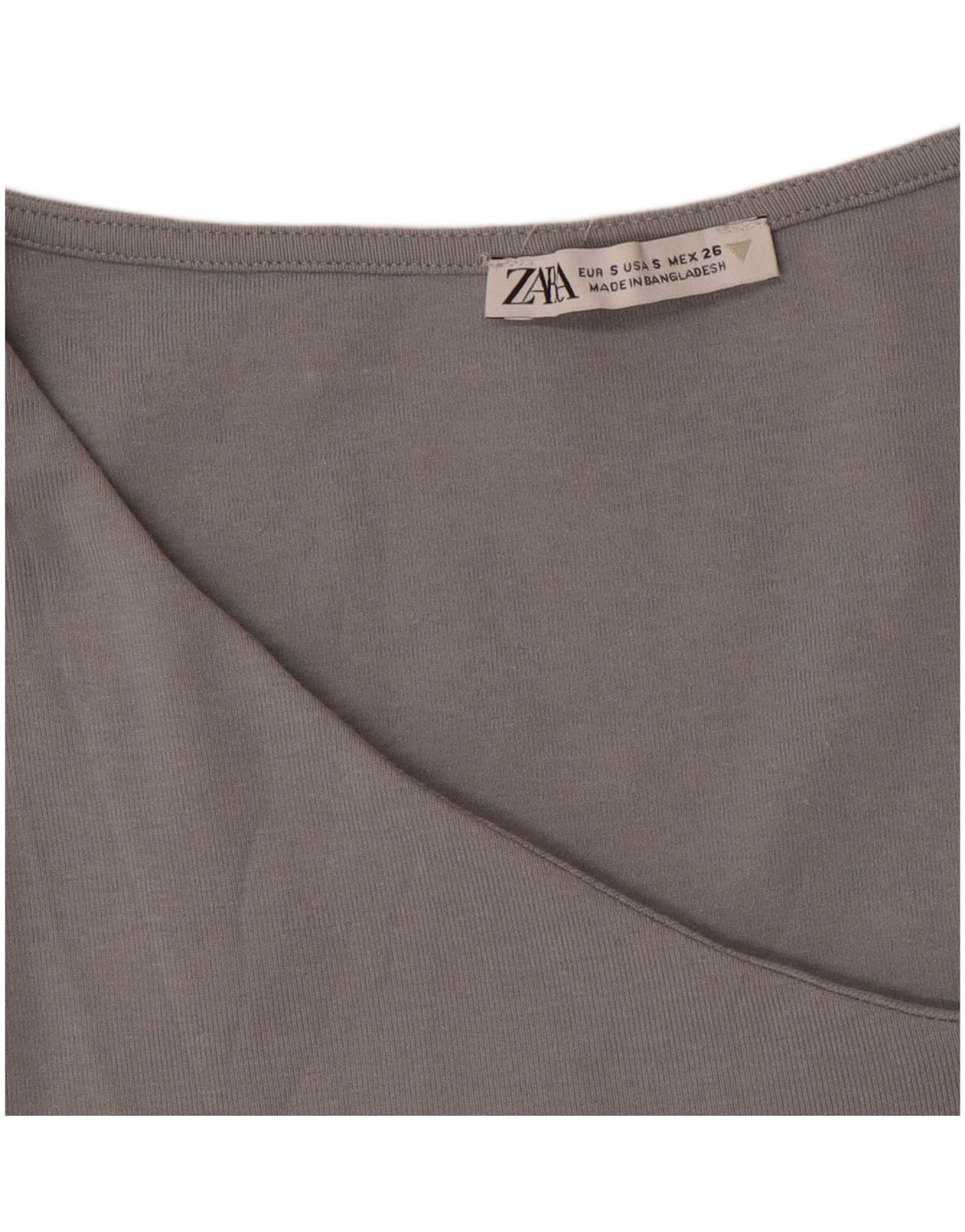 Zara Womens Crop Vest Top UK 8 Pequeno Cinza