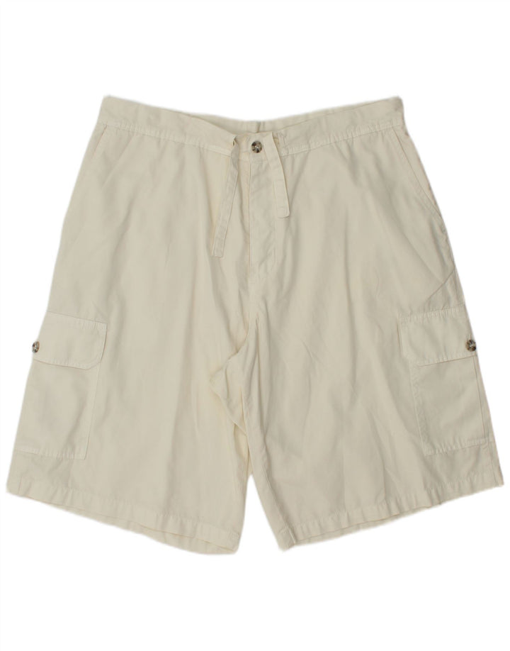 Shorts cargo masculinos ilimitados 2XL W36 algodão branco