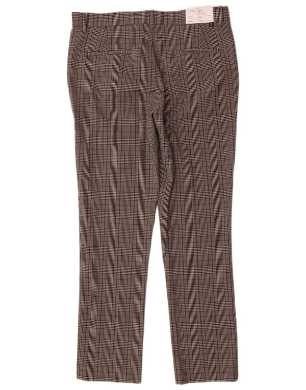 Farah Mens Slim Chino Calças W32 L30 Poliéster Xadrez Cinza
