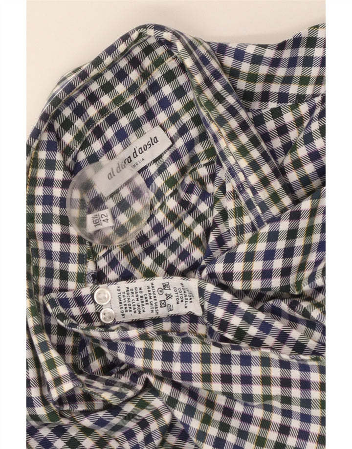 Camisa masculina de flanela Al Duca D'Aosta tamanho 42 16 1/2 grande multicolorida