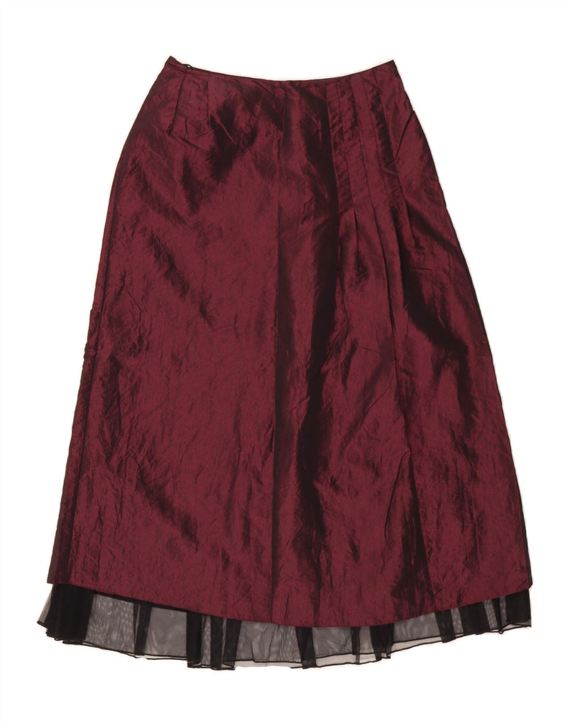 JOHN BENTLEY Womens 2 Piece Skirt Set UK 8/10 Small W26 Burgundy Floral Vintage John Bentley and Second-Hand John Bentley from Messina Hembry 