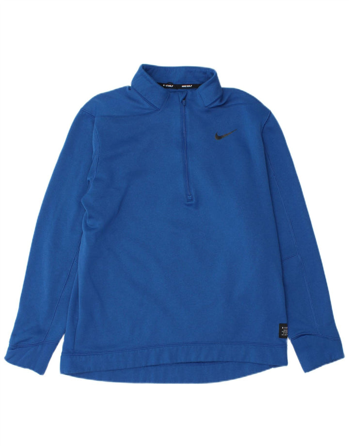Moletom Nike Masculino com Zíper e Pescoço Jumper Médio Azul Poliéster