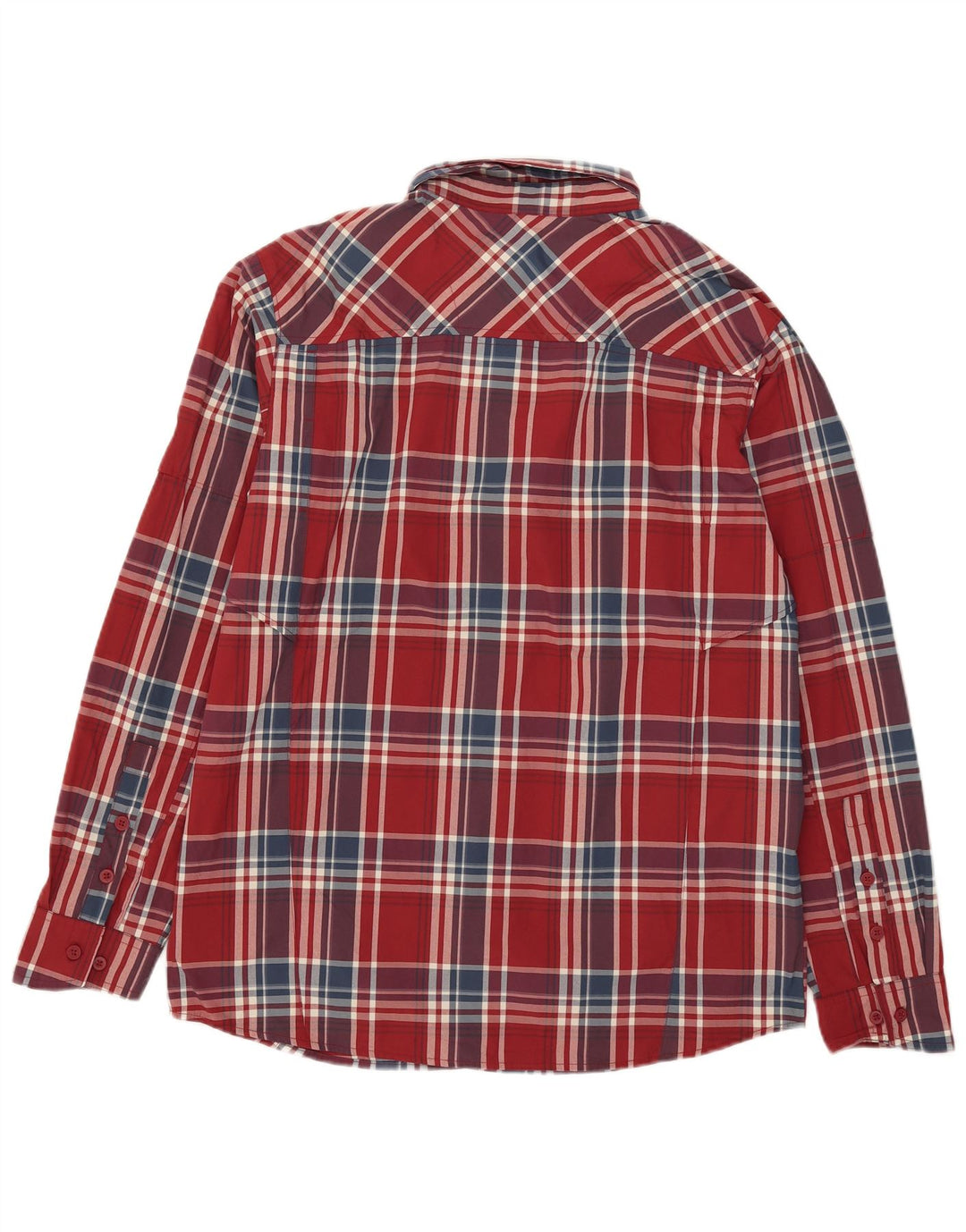 Camisa masculina Columbia grande poliéster xadrez vermelho
