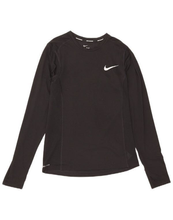Nike Mens Dri Fit Top Manga Longa Pequeno Poliéster Preto
