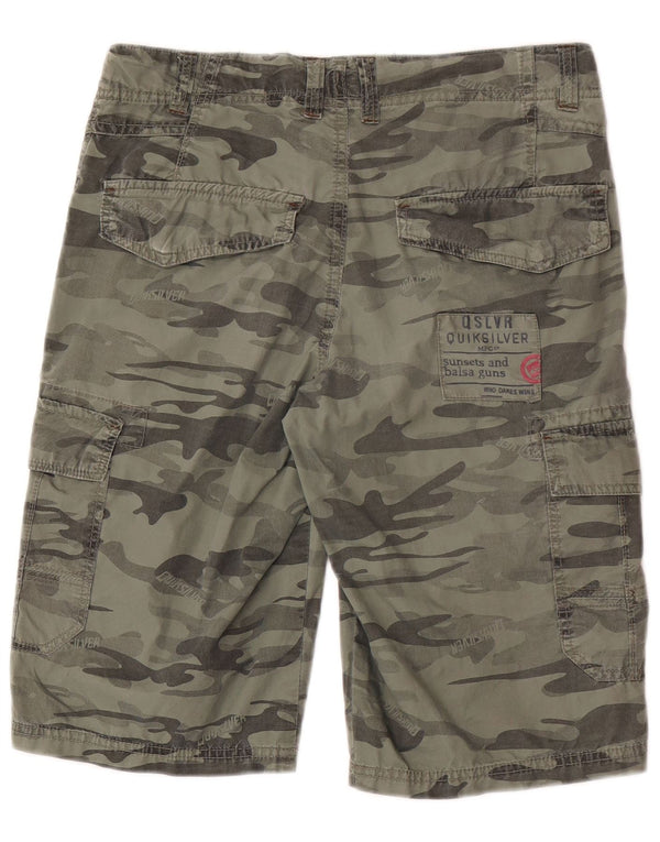 Quiksilver Meninos Cargo Shorts 15-16 Anos W30 Camuflagem Verde