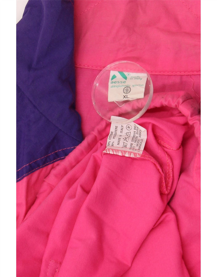 Pulôver masculino Aesse com zíper e gola alta, pulôver XL rosa, algodão colorblock