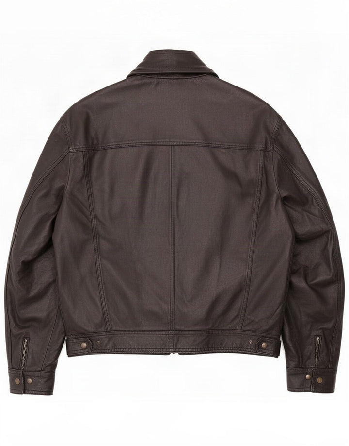 Jaqueta de couro masculina vintage IT 48 preto médio